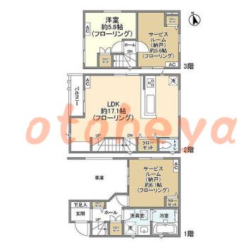 tokyo23物件 1 SLDK 25万円の図面１